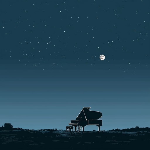 A haunting melody reverberates through the midnight air, creating an ethereal ambiance that echoes endlessly. The soundscape marries art song's emotive depth with minimalist instrumentation, painting a dark yet beautiful nocturnal landscape. The use of a solo piano provides a mournful yet elegant resonance, guiding the listener through shadows and light.