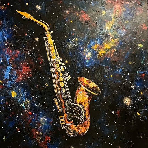 An ethereal jazz composition that paints a sonic landscape of the cosmos, blending haunting saxophone melodies with atmospheric synth textures to evoke the feeling of drifting among distant galaxies.