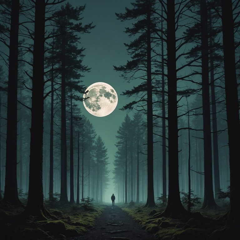 Under the pale moonlight, ancestral spirits are summoned by the deep, relentless beating of tribal drums, stirring an aura of mystery and reverence in the heart of the darkened forest.