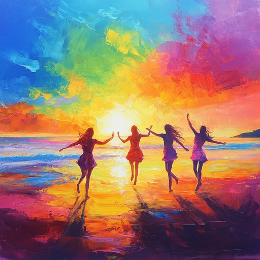 Picture an idyllic summer evening, where friends dance in the golden glow of a setting sun. Gentle synths and buoyant beats create an atmosphere of carefree joy, perfect for relaxed celebration