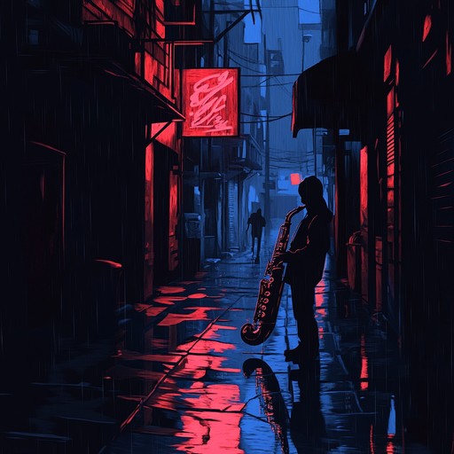 This track dives into the heart of the urban night, where the saxophone's haunting melodies blend seamlessly with dark, moody rhythms, evoking thoughts of shadowy alleyways and mysterious figures.