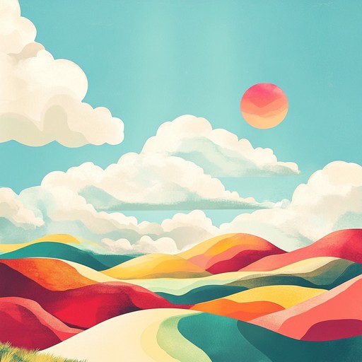An instrumental piece that combines ethereal wave textures with cheerful, uplifting melodies, featuring lush synthesizers and dreamy atmospheres to evoke a sense of joy and wonder