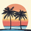 uplifting, mellow beat with tropical vibes and synths