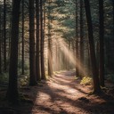 peaceful folk tunes under rustling pine trees