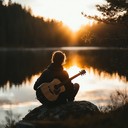 soft guitar tones radiating deep, sentimental nostalgia during sunset.