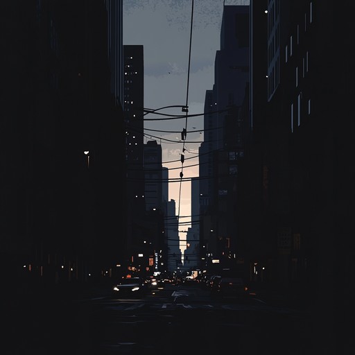 An instrumental track that blends classic new jack swing rhythms with dark, menacing tones, creating an atmosphere of tension and suspense in an urban setting.