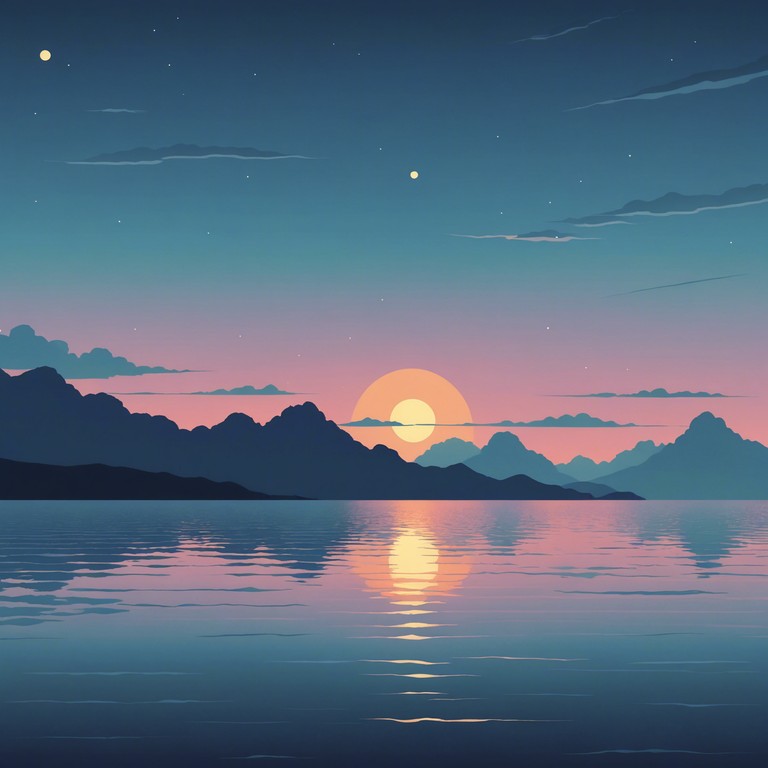 An alternative interpretation, this version focuses more on the continuity of soft, melodious waves under serene skies, emphasizing peace and introspection before any shift in dynamics.