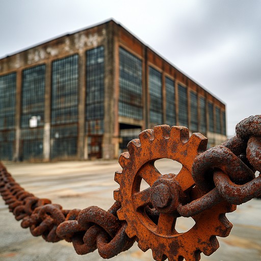 This instrumental track delves into the somber side of industrial rock, featuring heavy electric guitar riffs layered over mechanical percussion and haunting ambient sounds. The music evokes images of deserted urban landscapes and the echoes of machinery long abandoned, inviting listeners into a reflective and introspective journey.