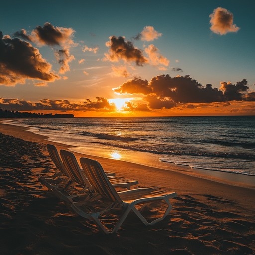 Imagine sinking into a lounge chair as the sun sets, casting a golden glow over the beach. The music is a soothing blend of chill and dance elements, creating a laid back yet rhythmically engaging atmosphere. Perfect for unwinding and enjoying the moment.