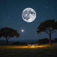 elegant sax leads, gentle strings in moonlight