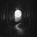 a dark folk instrumental echoing through shadowed, moonlit forests