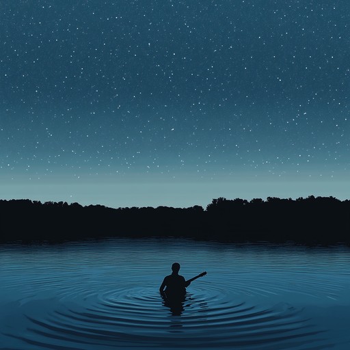 This alternate version dives deeper into the calm and introspective aspect of evening melodies played under a starry sky, emphasizing the interplay between a lone steel guitar and the whispering night winds.