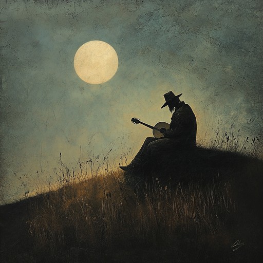 Picture a solitary minstrel playing melancholic tunes as he wanders through the twilight of an ancient forest. His instrument evokes a mixture of longing and reflection, with each note echoing the silence of the woods and tales of bygone eras.