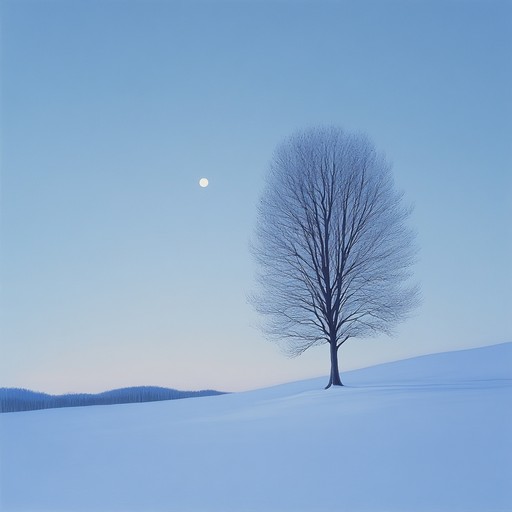 A meditative composition that captures the stillness of a tranquil, snow covered landscape under the moonlight, inviting listeners to introspect and reflect on their inner journeys and personal growth