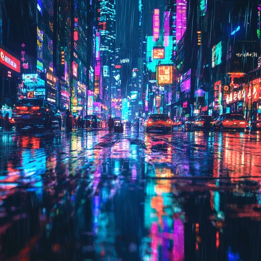 This is a vivid synthwave track designed to make listeners feel like they're on a speeding journey through a vibrant, glowing metropolis of the future. The song features powerful synth leads, pulsating rhythms, and melancholy undertones, capturing the thrilling essence of a cyberpunk night drive.