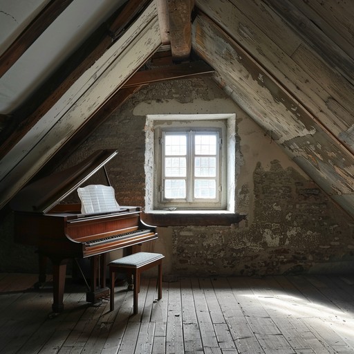 Imagine exploring a dusty, forgotten attic filled with antiques and hidden treasures. As you rummage through the relics, a strange, captivating melody emerges, blending various styles and sounds. The music evokes a sense of nostalgia, wonder, and a touch of unease as it guides you through the secrets of the past.