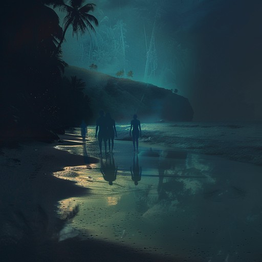 A chilling journey through an otherworldly tropical jungle, with ghostly whispers and sinister drum patterns, crafting a soundscape that is both mesmerizing and unsettling.