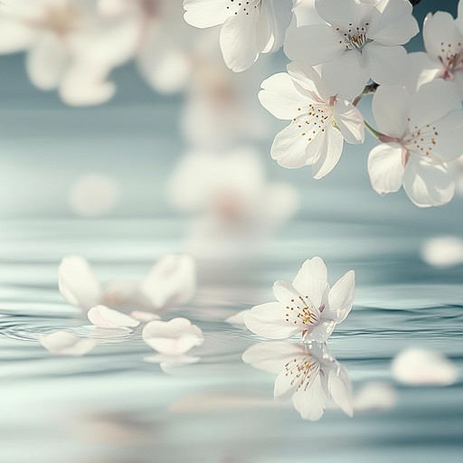 An instrumental piece featuring the subtle sounds of the koto accompanied by ambient downtempo elements, designed to transport the listener to a serene japanese garden during cherry blossom season, promoting relaxation and mindfulness.