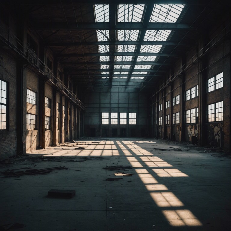 Creating a deeply hypnotic and reflective atmosphere through the use of continuous, mild dissonances and a melancholy tone, 'echoes of silence' stimulates the listener’s imagination to picture vast, uninhabited industrial complexes where the wind and distant noises create a symphony of the deserted.