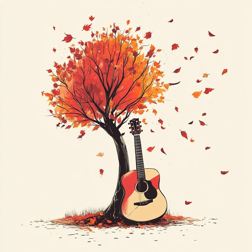 Softly plucked acoustic guitar strings resonate with the fading colors of autumn, capturing the essence of lingering memories and gentle sadness. Each note is a thoughtful stroke on the canvas of emotion, inviting listeners to delve into delicate introspection and longing, as the serenity of the fall season wraps around them