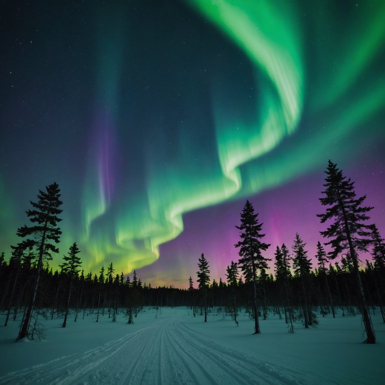 Imagine a soundscape where the purity of finnish folk melodies harmoniously merges with the synthetic, pulsating rhythms of futuristic music, creating an experience that feels both deeply traditional and excitingly innovative. This track features the kantele, a traditional finnish instrument, providing a mystical and authentic nordic flavor blended with modern electronic textures, setting the stage for a journey through time where old meets new in a serene yet electrifying atmosphere.