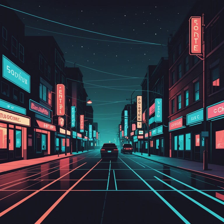 This track is a sonic journey through a night time urban landscape, capturing the essence of both the city's gritty life and its subtle, glittering allure. Deep bass lines and shimmering synth textures combine to evoke a scene of neon lights reflected on wet streets, with a hint of danger lurking in the shadows.