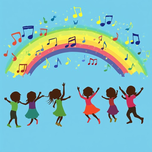 An instrumental nursery rhyme featuring lively melodies and vibrant harmonies that evoke the beauty of rainbows, inspiring imagination and joy in young listeners.