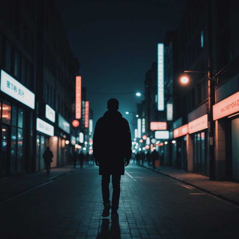 This track combines the smooth elements of uk jack swing with a reflective, introspective mood, blending sophisticated rhythms with intimate mellow tones to narrate the atmospheric essence of urban evenings. The echoing vibes suggest a solitary walk through misty city alleys illuminated by scant moonlight and dim streetlamps, where the music becomes a personal soundtrack for contemplation.