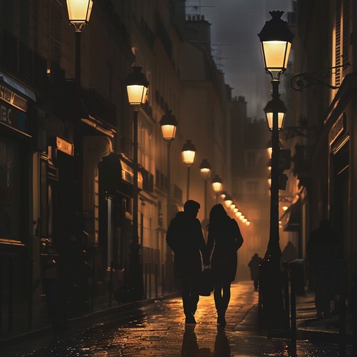 Evening shadows of jazz delves deeper into the shadowy corners of parisian nightlife, where jazz meets the hidden whispers of the city. The muted trumpet takes center stage, crafting a moody and captivating soundscape emphasized by soft piano undertones.