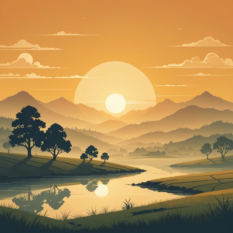 This composition captures the essence of a peaceful, early morning in the countryside, encapsulating the beauty of sunrise through a heartwarming, melodic journey. A rich tapestry of acoustic warmth reminiscent of dewy mornings and the promise of a new day is conveyed through masterful banjo plucks and harmonious melodies.