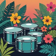 thrilling drums, vibrant jungle energy