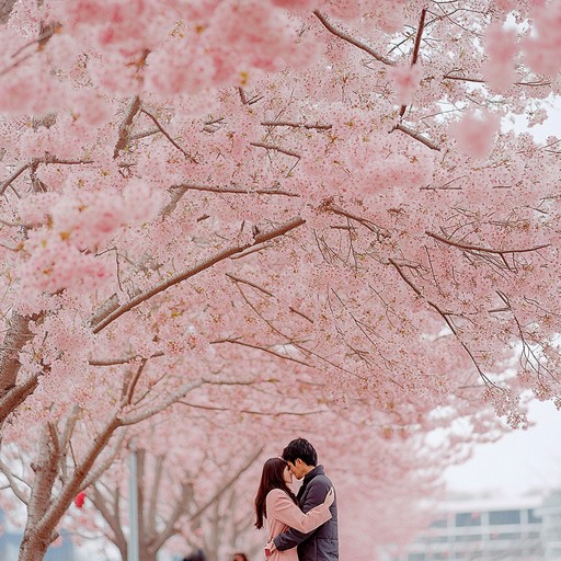 A melodic instrumental piece capturing intimate moments beneath cherry blossoms. The gentle guitar strums resonate with pure, heartfelt emotions