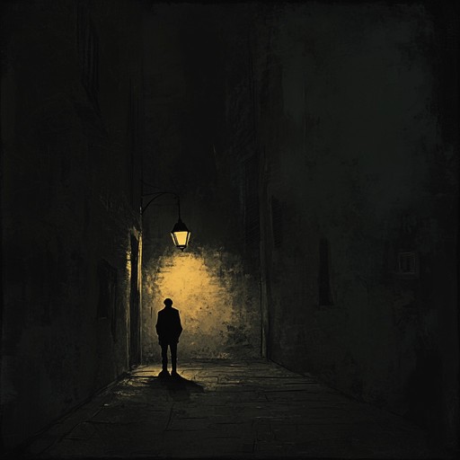 A dark instrumental hiphop track featuring brooding beats and haunting synthesizer melodies, creating an atmosphere of mystery and tension, reminiscent of wandering through shadowy city streets at night.