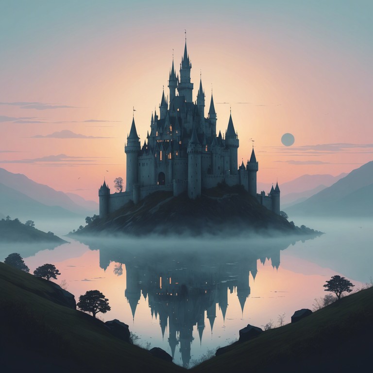 A majestic symphonic piece that transports listeners to a realm where grandeur meets fantasy, evoking scenes of epic journeys through skies dotted with enchanted castles.