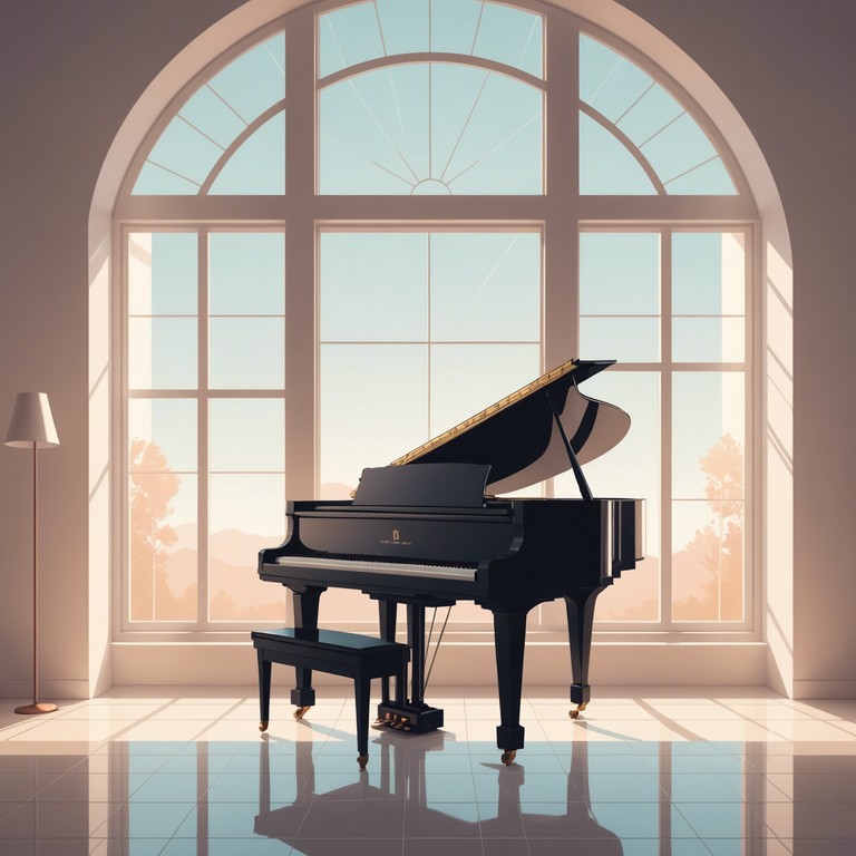 Imagine a room filled with light as gentle piano keys play a melody that single handedly lifts spirits and soothes the soul, perfect for creating an atmosphere of positivity and delight.