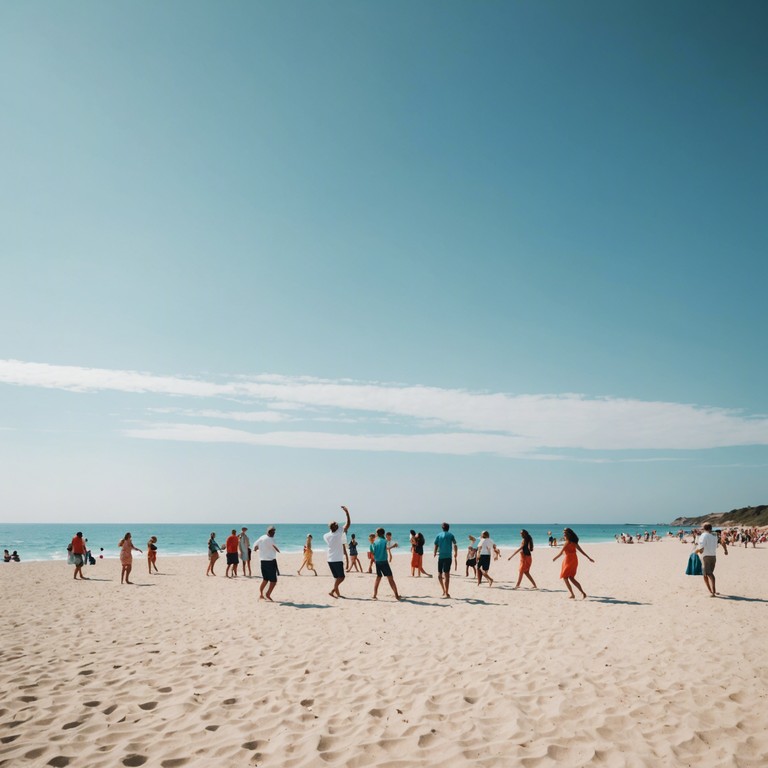 A vibrant track featuring the infectious, upbeat rhythms of calypso music, embodying the spirit of a lively beach fiesta as the sun sets, bringing together elements of joy, dance, and tropical scenery. This piece promises a groovy, foot tapping experience that feels like a joyful dance on warm sand.