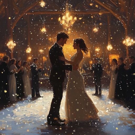 A captivating piano piece in waltz time, conveying the charm and festivity of winter celebrations, inviting listeners to a ballroom glowing with warmth and joy.