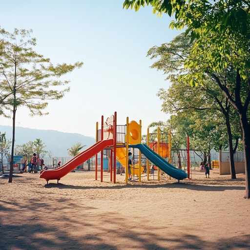 A smooth, gentle instrumental track that captures the essence of children playing joyfully in a sunlit playground. Soft melodies and soothing rhythms create a peaceful yet playful atmosphere, enhancing the feeling of carefree happiness and wonder associated with a perfect summer day. Ideal for setting a tranquil background in kids oriented media