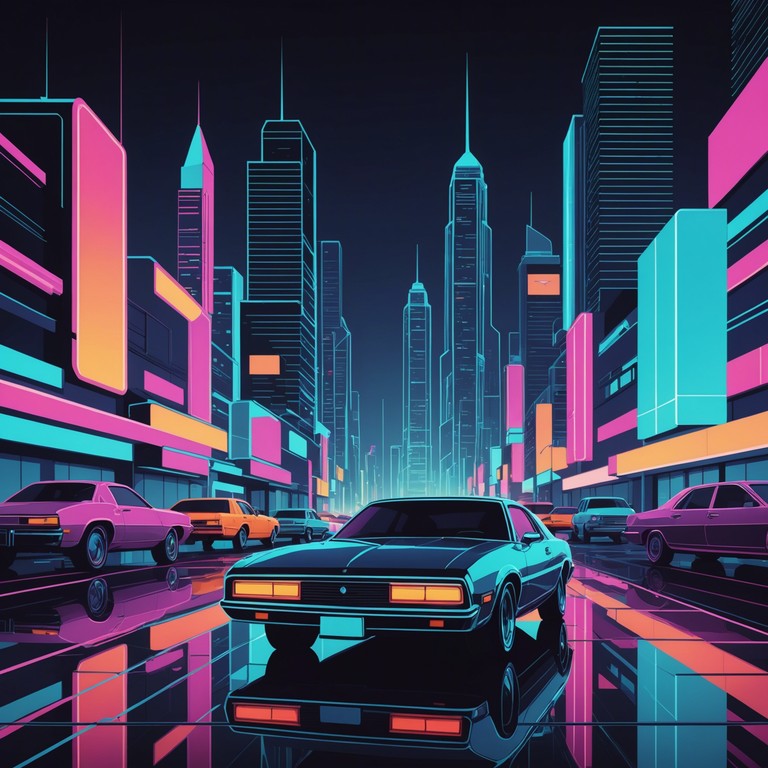 This alternative version heightens the sense of adventure as you explore the vibrant neon city, driven by a high energy synth soundtrack, perfect for a thrilling night out or an exciting game level.