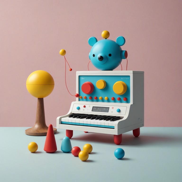 Imagine a future where technology allows toys to create complex, emotive music, blending innocence with an edge. This track showcases how the simplicity of toy sounds can be transformed into a powerful, energetic musical journey echoing through a technologically advanced soundscape.