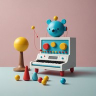 futuristic soundscapes crafted with toy instruments.