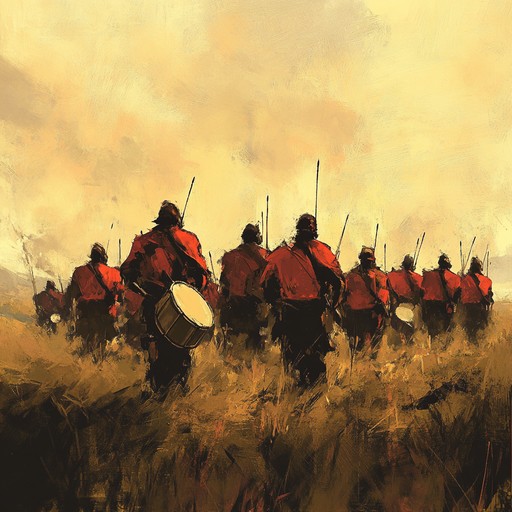 This composition captures the escalating tension of soldiers preparing for battle, utilizing deep, resonant drum beats paired with haunting traditional melodies. The rhythmic drumming amplifies the sense of impending conflict, while the traditional elements add a historical depth and authenticity to the soundscape.