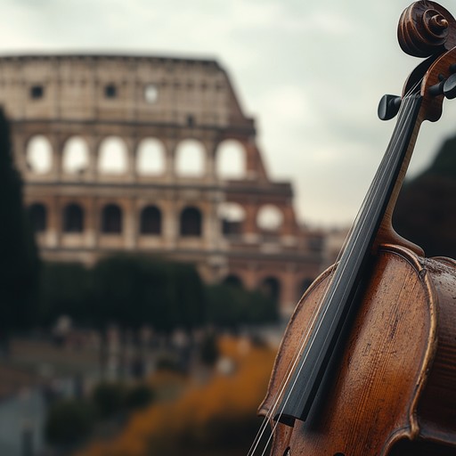 Combining classical baroque elements with contemporary orchestration, this piece evokes the grandeur and historical depth of rome, using the violin's emotive capabilities to bridge centuries in a rich, layered composition.