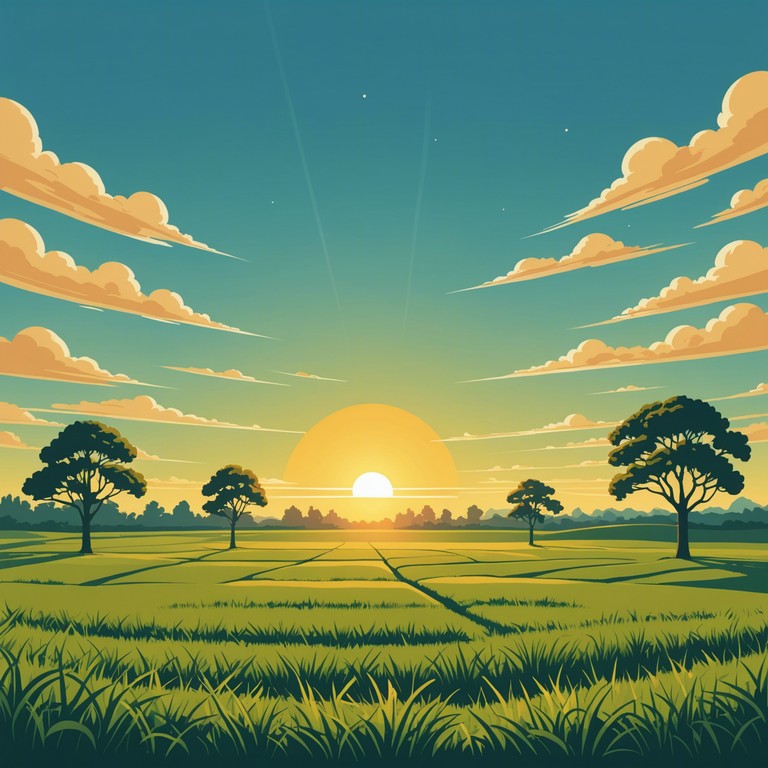 This instrumental track captures the essence of a peaceful rural sunrise, blending traditional sertanejo rhythms with contemporary melodies to evoke a sense of optimism and renewal. The composition focuses on creating a vivid auditory landscape, reminiscent of waking up in the countryside with the sun painting the sky in hues of gold and orange. It is both uplifting and reflective, meant to inspire feelings of hope and happiness.