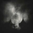 a chaotic dark cabaret with eerie circus vibes.