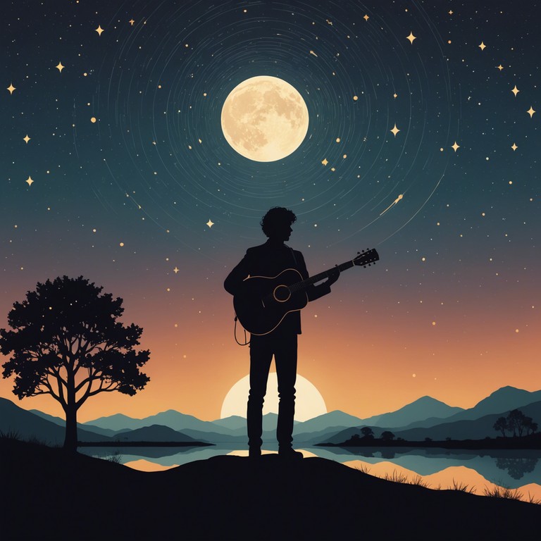 A song crafted with delicate acoustic guitar melodies that seem like whispers under the vast expanse of a clear night sky. This piece embodies a serene escape to a tranquil world, blending subtle sounds to ease the mind.