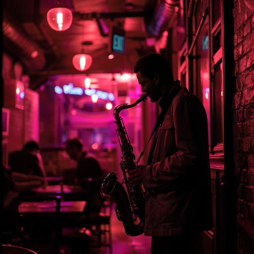 Imagine a smoke filled room in a dimly lit underground jazz club. The sound of a lone saxophone echoes against the cold, bare walls, evoking a sense of mystery and danger. The music is angular and dissonant, with a gritty edge that keeps you on the edge of your seat. This track is perfect for capturing the essence of urban noir, complete with its brooding tension and melancholic beauty.