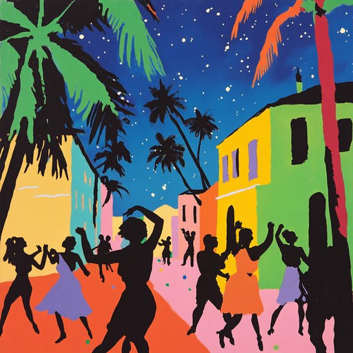 An energetic instrumental mambo track featuring vibrant percussion, lively trumpet melodies, and infectious rhythms that evoke a festive cuban night.