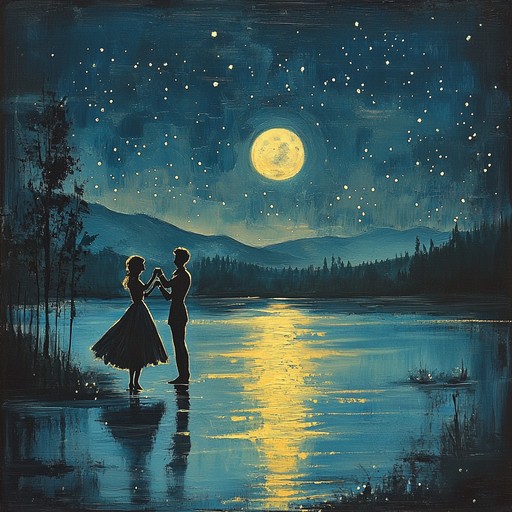 A delicate yet captivating waltz evoking intimate moments shared under the silvery embrace of the moonlight. The flowing melody swirls gracefully, guiding the dancers through a slow, sensual experience. Echoes of distant violins enhance the atmosphere, bringing warmth and romantic allure to the dance floor. Emphasized with subtle crescendos, this instrumental invites listeners into a tender, dreamy world. Perfect for romantic evenings and passionate expressions.