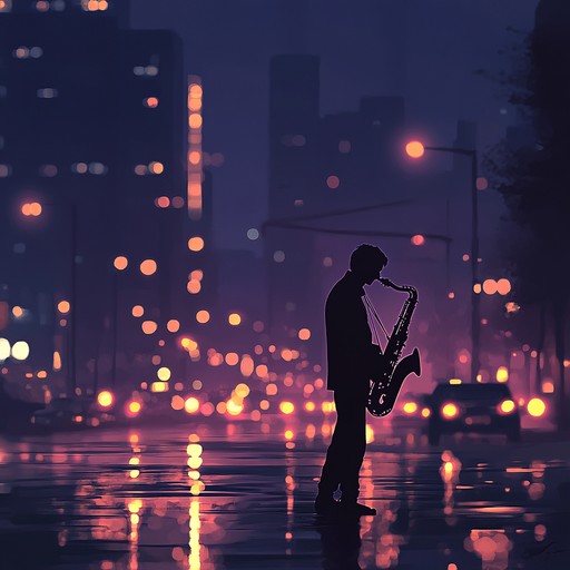 An evocative swing piece featuring soulful saxophone melodies that convey the sense of isolation and longing felt in the quiet moments of a bustling city at night